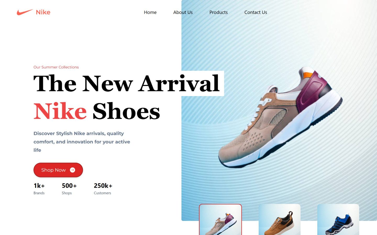 Nike Landing Page website